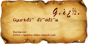 Gyurkó Ádám névjegykártya