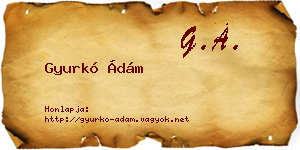 Gyurkó Ádám névjegykártya